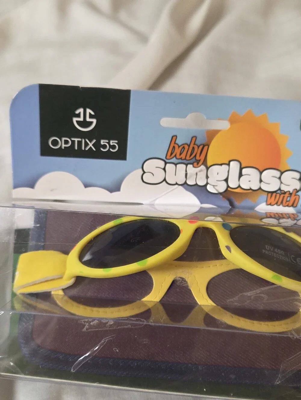 Baby Sunglasses in Yellow with Strap